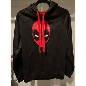 Deadpool Black Red‎ Long Sleeve Hoodie Pullover Men's Size Small